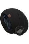 Hat Hut Bonnet de sommeil en satin de soie pour dormir - Bonnet doublé de soie pour cheveux naturels bouclés - Bonnet de nuit
