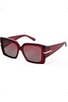 Enafad Lunettes de soleil polarisées pour femme à monture carrée avec protection UV400, Monture rouge - Verres rouges, L