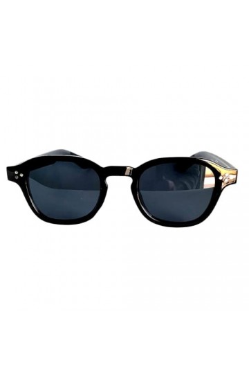 Vintange Sunglasses LUNETTES DE SOLEIL TYPE MOSCOT JHONNY DEPP OVALE BOMBÉES POV UV 400, Noir , Medium