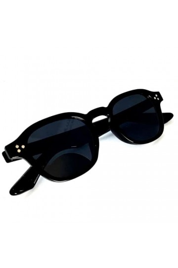 Vintange Sunglasses LUNETTES DE SOLEIL TYPE MOSCOT JHONNY DEPP OVALE BOMBÉES POV UV 400, Noir , Medium