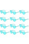 12pcs Lunettes de Soleil Coeur damour, Lunettes de Soleil sans Monture en Forme de Coeur, Lunettes de Soleil sans Monture en