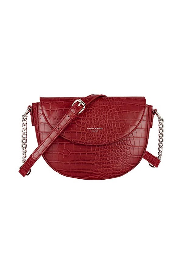 David Jones - Petit Sac Bandoulière Crocodile Femme - Sac à Main Cuir PU Matelassé Croco Porté Epaule - Besace Sacoche Chaîne