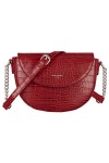 David Jones - Petit Sac Bandoulière Crocodile Femme - Sac à Main Cuir PU Matelassé Croco Porté Epaule - Besace Sacoche Chaîne