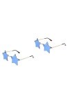 ABOOFAN 2 Paires Sans Monture Pour Lunettes Femmes Lunettes Étoiles Lunettes De Soleil De Pentagramme Femmes Carnaval Femme P