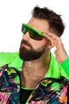 Wilbers & Wilbers Lunettes de ski rétro années 80 pour homme et femme Vert, Vert fluo, taille unique