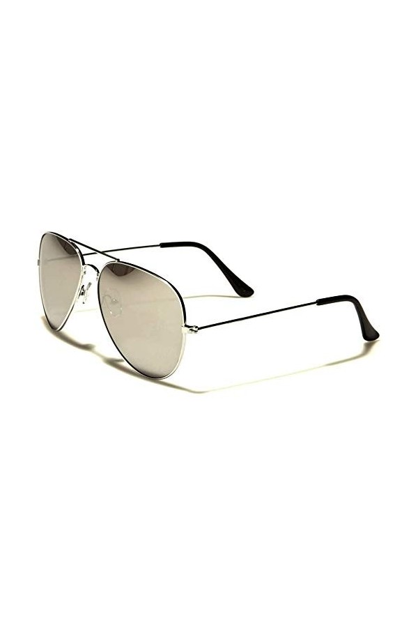 Générique Lunettes de Soleil polarisantes polarisées monture argent Verres Effet Miroir aviateur polarisés Homme Femme