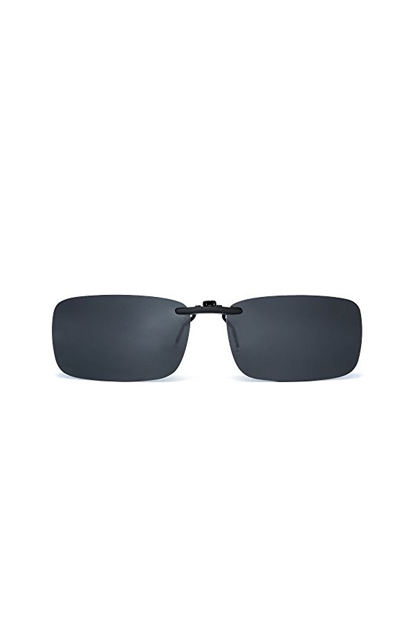 JM Lunettes de Soleil Sans Monture Rectangle Clip On Léger Lunette Solaire Polarisées Hommes Femmes Brun polarisé 