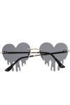 Toddmomy Lunettes de soleil coeur fondant larmes de flamme lunettes de soleil sans monture vague irrégulière lunettes de nouv