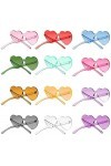 HeLunettes de soleil sans monture en forme de cœur, série Jelly Fudge Lunettes de soleil cœur Bachelorette Party Cool Lunette
