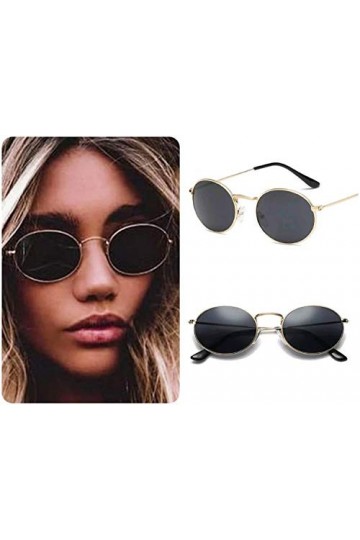 Lunettes de soleil rondes noires pour femme rétro hippie vintage 2020 Ibiza Festival Dark Circle Lens