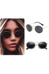 Lunettes de soleil rondes noires pour femme rétro hippie vintage 2020 Ibiza Festival Dark Circle Lens