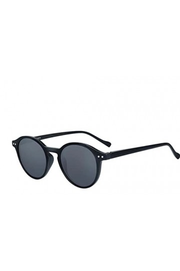 Vintange Sunglasses Lunettes de soleil rondes modèle ZEN rondes rondes rétro VINTAGE UV400, Noir , Medium