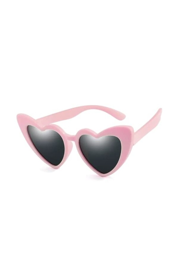 No Name Ltd Lunettes de soleil surdimensionnées en forme de cœur pour femme Lolita Retro Hippie Vintage 2022 Rose bébé, rose,