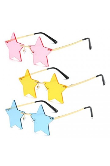 GLGHMH Lunettes de soleil en forme détoile colorée - Lunettes de fête funky - Sans monture - Tendance - Pour lété, la plage