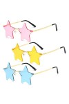 GLGHMH Lunettes de soleil en forme détoile colorée - Lunettes de fête funky - Sans monture - Tendance - Pour lété, la plage