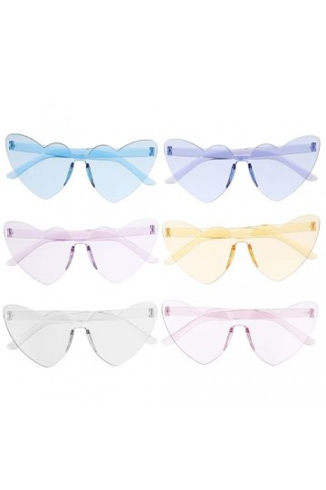 jojofuny 6 Pièces Lunettes De Soleil Coeur Pour Femmes Lunettes De Soleil En Forme De Coeur Lunettes De Coeur Transparentes S