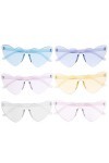 jojofuny 6 Pièces Lunettes De Soleil Coeur Pour Femmes Lunettes De Soleil En Forme De Coeur Lunettes De Coeur Transparentes S