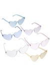 jojofuny 6 Pièces Lunettes De Soleil Coeur Pour Femmes Lunettes De Soleil En Forme De Coeur Lunettes De Coeur Transparentes S