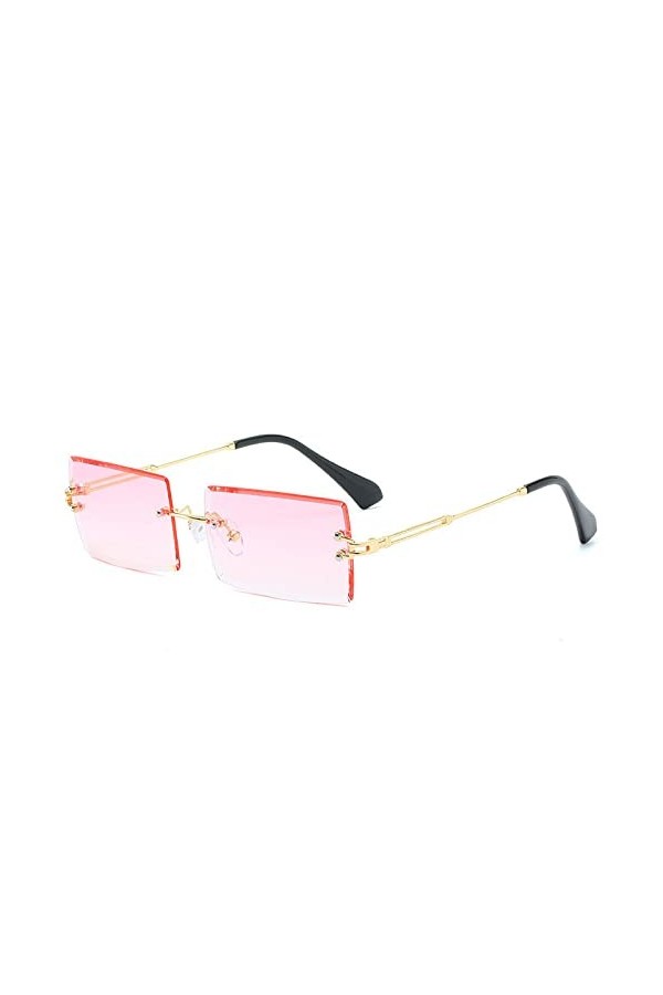 Lunettes de soleil dalpinisme de style voyage pour hommes femmes UV400 Shades Rectangle Lunettes sans monture Gradient Color