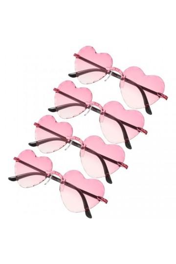 IWOWHERO 4 Pièces Lunettes De Soleil Personnalisées Lunettes De Fête Lunettes Coeur Couleur Bonbon Lunettes De Soleil Coeur D