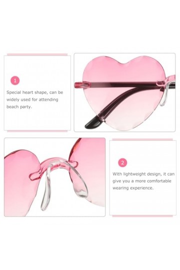 IWOWHERO 4 Pièces Lunettes De Soleil Personnalisées Lunettes De Fête Lunettes Coeur Couleur Bonbon Lunettes De Soleil Coeur D