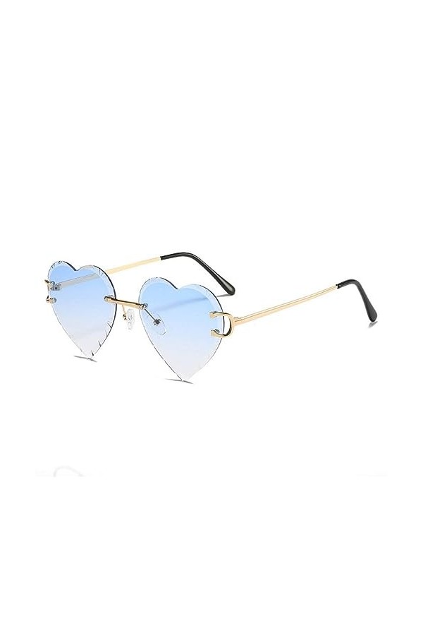 MUTYNE Mode dames en forme de coeur lunettes de soleil en métal femmes lunettes trancher verres sans monture lunettes de sole
