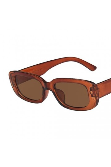 Lunettes de soleil JiangerRectangle pour femmes Verres de conduite rétro 90 Mode Vintage Cadre Square étroit Cadre carré Uv40