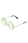 NUOBESTY Lunettes de Soleil de Nuages ​​sans Serrage Verres D Onde sans Cadre Mignons Lunettes de Soleil 90 Verrures Disco N