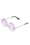 NUOBESTY Lunettes de Soleil de Nuages ​​sans Serrage Verres D Onde sans Cadre Mignons Lunettes de Soleil 90 Verrures Disco N