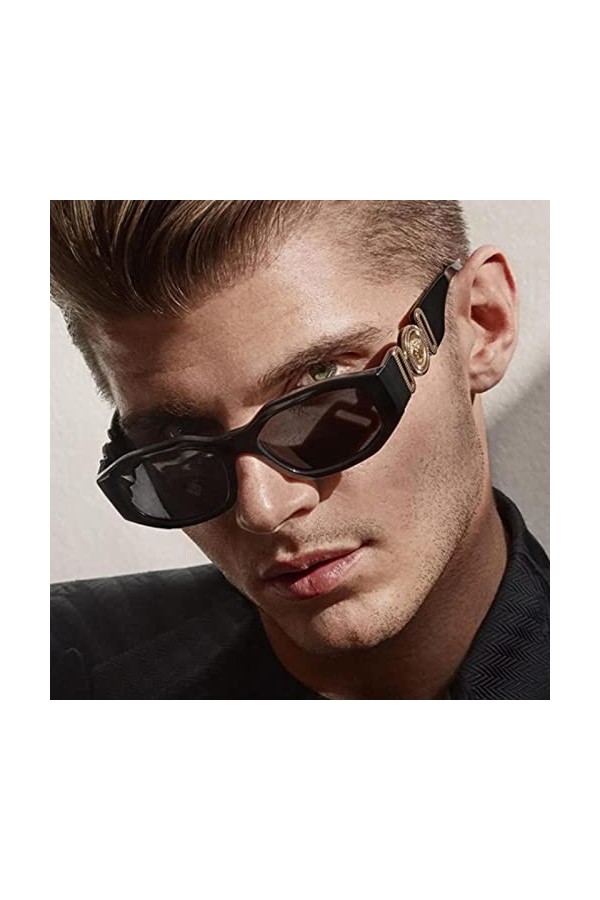 RCJOLLZ Mode Cat Eye Lunettes de Soleil Vintage Marque de Luxe Designer carré Femmes Hommes Petites Lunettes de Soleil Femme 