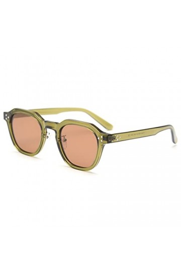kachawoo Lunettes de soleil polarisées pour femme TR90 monture lunettes de soleil polygone hommes rétro verres, Olive Green B