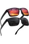 LEDING&BEST Lunettes de Soleil Polarisées pour Homme Femmes Classique ultraléger TR90 Montures lunettes/Pour les sports 100% 