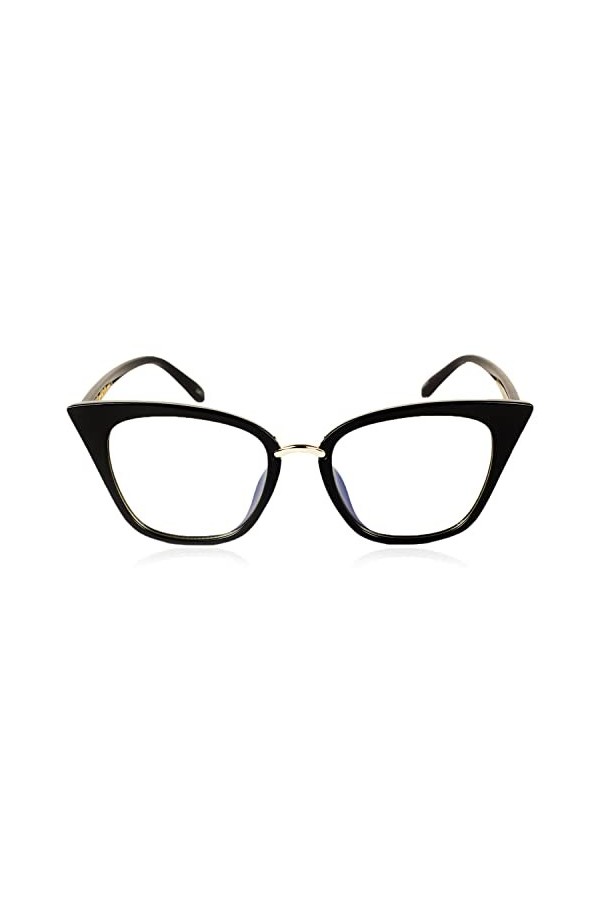iB-iP Femmes Lunettes Oil-de-chat Rétro De Vue Transparentes Léopard Noires, Taille: Taille unique, Noir