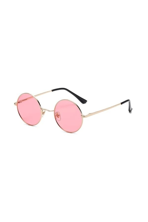 Deekynoop Petites lunettes de soleil rétro rondes classiques polarisées lunettes de soleil hommes femmes, Cadre doré | Lenti