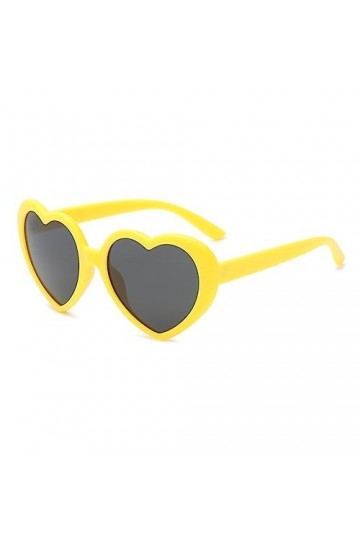 RUNHUIS Lunettes de soleil polarisées en forme de cœur pour femme et homme - Style rétro - Pour fête et festival, vert/gris, 