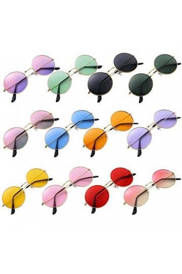 Swetup Hippy Specs Lot de 12 lunettes de soleil rétro hippie de couleur ronde, lunettes de soleil hippie, lunettes de soleil 