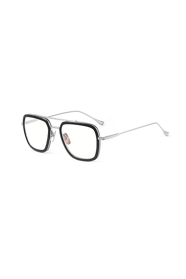 FSIGOM Lunettes Spiderman Edith,Rétro square des lunettes de soleil cadre métallique pour hommes et femmes lunettes de soleil