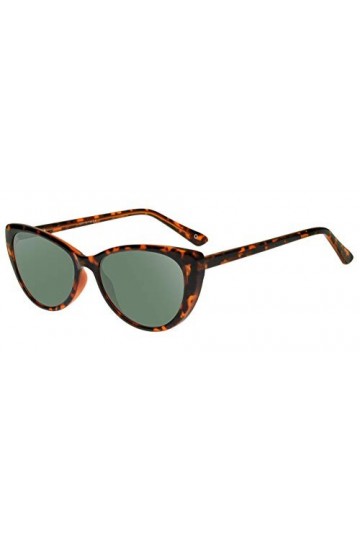 zerOne five Lunettes de soleil modèle Brich forme classique Œil de chat pour femme Havana/Gris Vert 