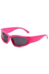 YOJUED Lunettes de soleil de sport pour homme et femme - Protection UV 400, noir/rose