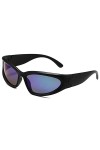 YOJUED Lunettes de soleil de sport pour homme et femme - Protection UV 400, noir/rose