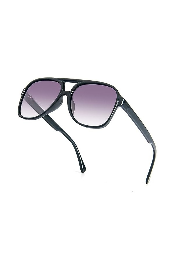 Retro Square Lunettes de soleil polarisées pour homme et femme, Gris 1