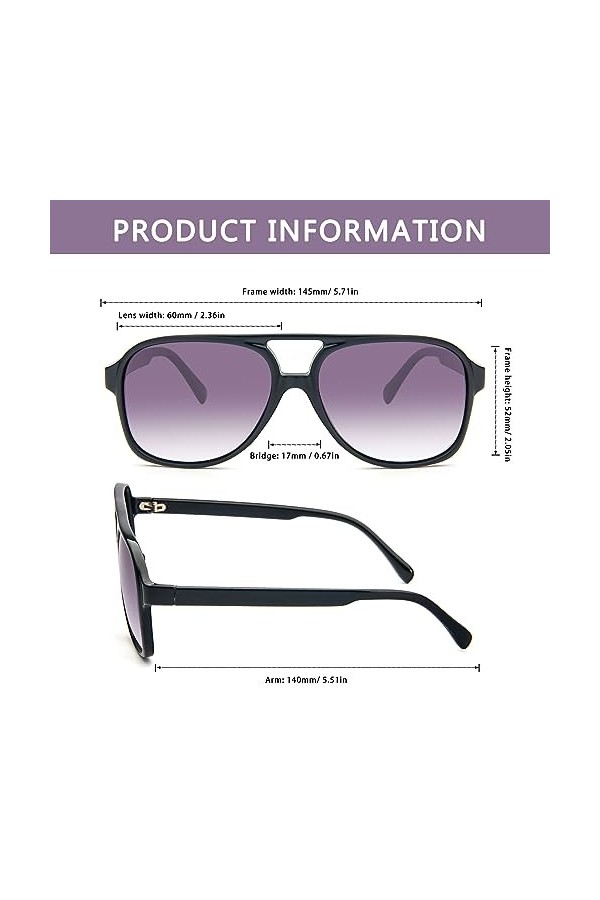 Retro Square Lunettes de soleil polarisées pour homme et femme, Gris 1