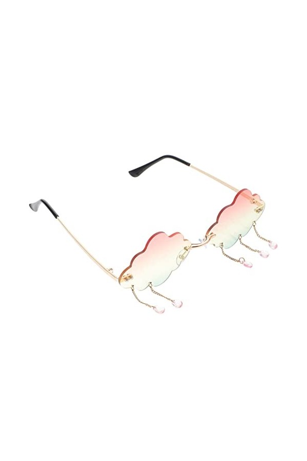NUOBESTY Des Lunettes De Soleil Lunettes Disco Lunettes De Soleil Surdimensionnées Nuage Pluie Goutte Disco Lunettes Sans Mon