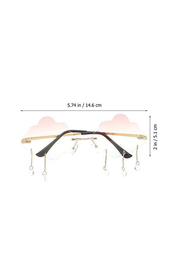 NUOBESTY Des Lunettes De Soleil Lunettes Disco Lunettes De Soleil Surdimensionnées Nuage Pluie Goutte Disco Lunettes Sans Mon