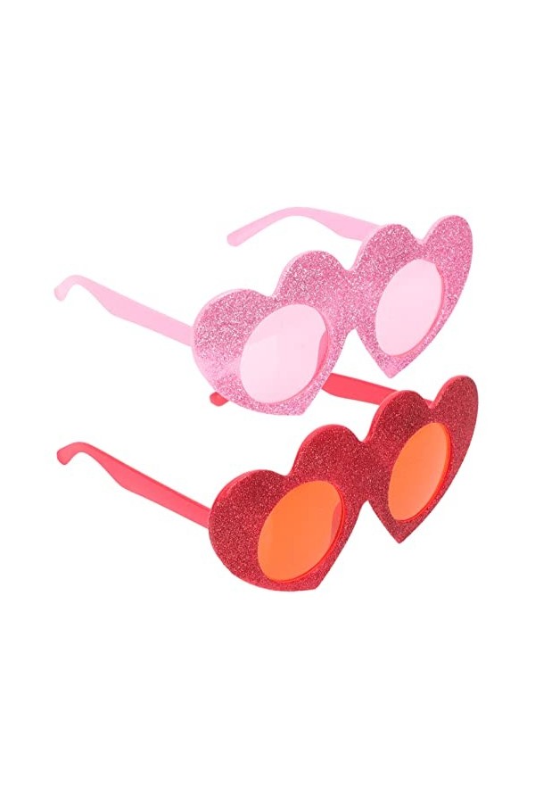Toddmomy 2 Pièces Lunettes De Soleil Pare-soleil Tenue Pour Femme Lunettes De Soleil Coeur Saint Valentin Décoration De Photo
