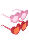 Toddmomy 2 Pièces Lunettes De Soleil Pare-soleil Tenue Pour Femme Lunettes De Soleil Coeur Saint Valentin Décoration De Photo