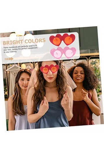 Toddmomy 2 Pièces Lunettes De Soleil Pare-soleil Tenue Pour Femme Lunettes De Soleil Coeur Saint Valentin Décoration De Photo