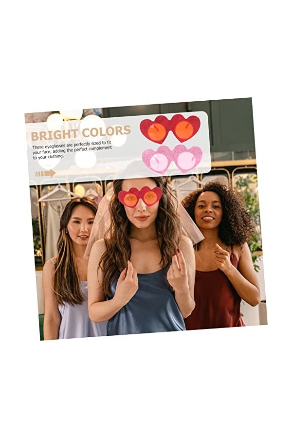 Toddmomy 2 Pièces Lunettes De Soleil Pare-soleil Tenue Pour Femme Lunettes De Soleil Coeur Saint Valentin Décoration De Photo