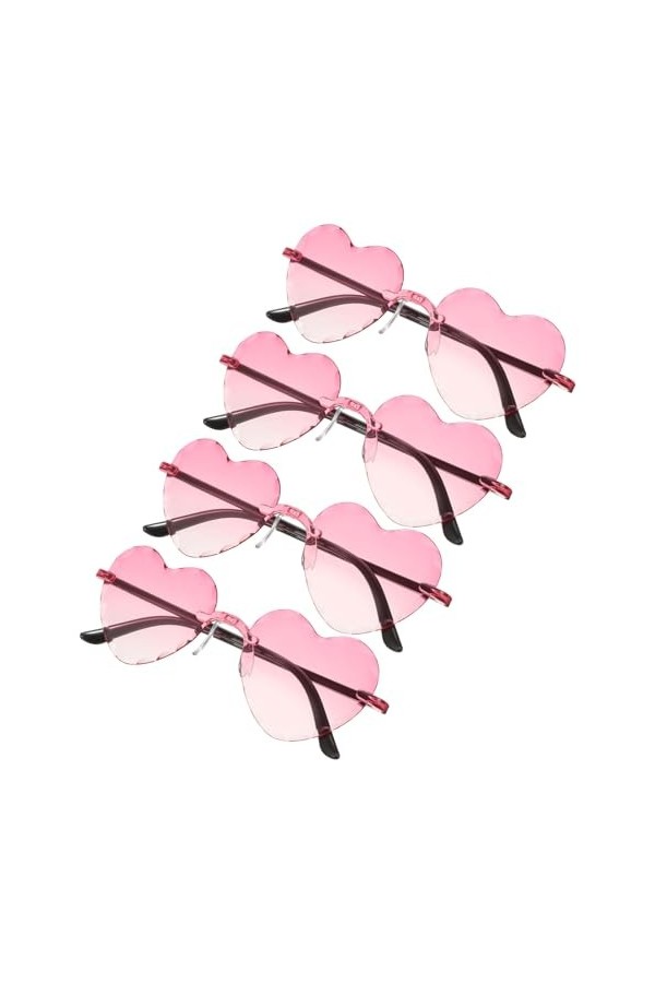 SOIMISS 4Pcs Lunettes De Soleil Sans Monture En Forme De Coeur Lunettes Dégradées Transparentes Sans Cadre Lunettes De Soleil