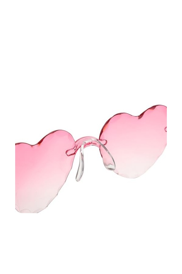 SOIMISS 4Pcs Lunettes De Soleil Sans Monture En Forme De Coeur Lunettes Dégradées Transparentes Sans Cadre Lunettes De Soleil